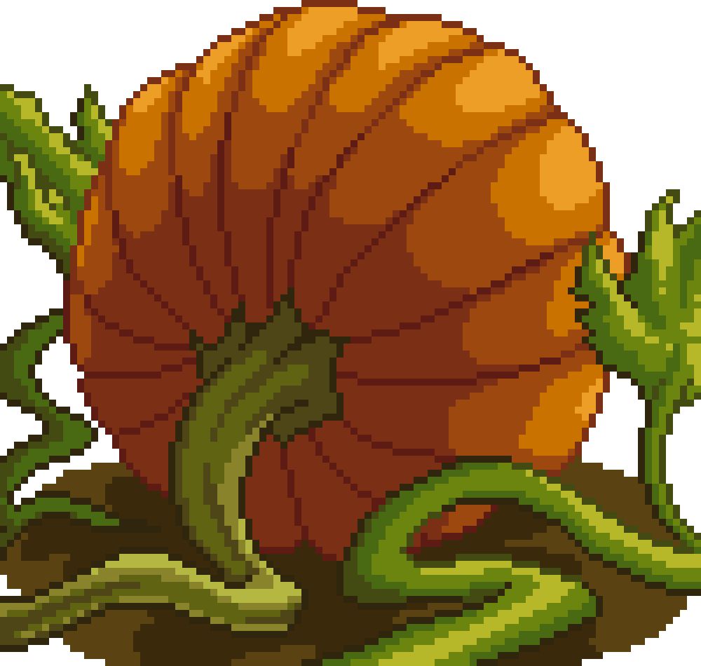 Pixel art image of a pumpkin.