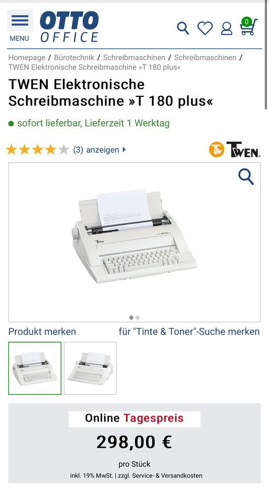 Elektronische Schreibmaschine für knapp 300€
