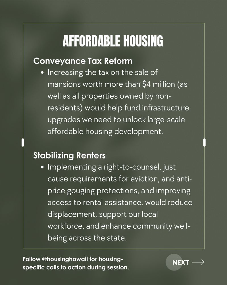 Card describing our affordable housing priorities.