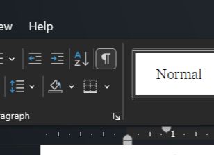 A screenshot of microsoft word focussed on a paragraph-symbol button in the toolbar.