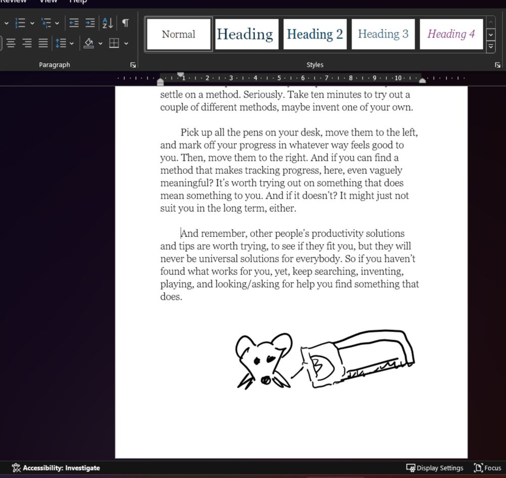 A bonus screenshot of a doodle of a rat holding a hacksaw. Sort of.