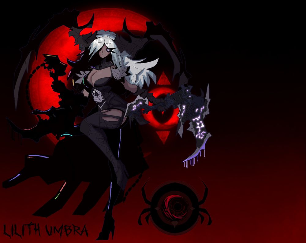 Lilith Umbra

Element: Darkness

Spider Demon with a dark purple outfit leather outfit with duel scythes on chains dripping with venom