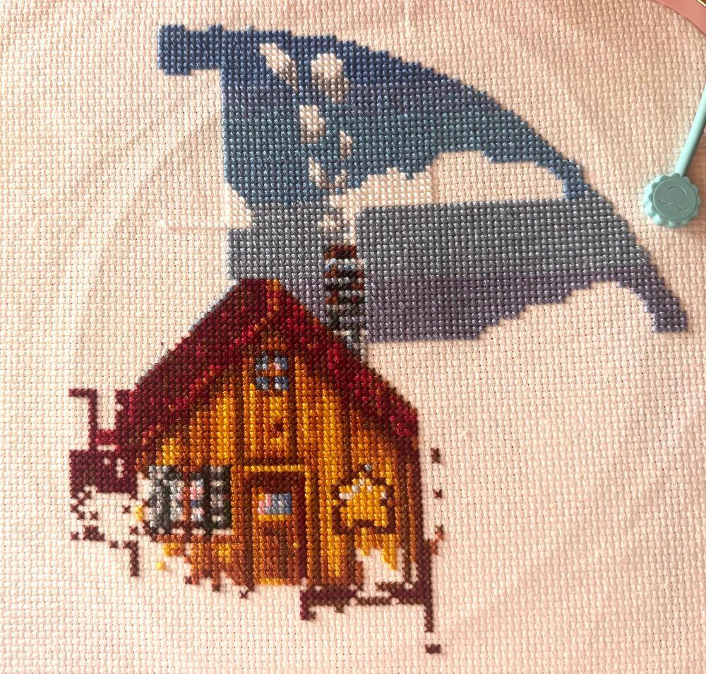 a partially done cross stitch project