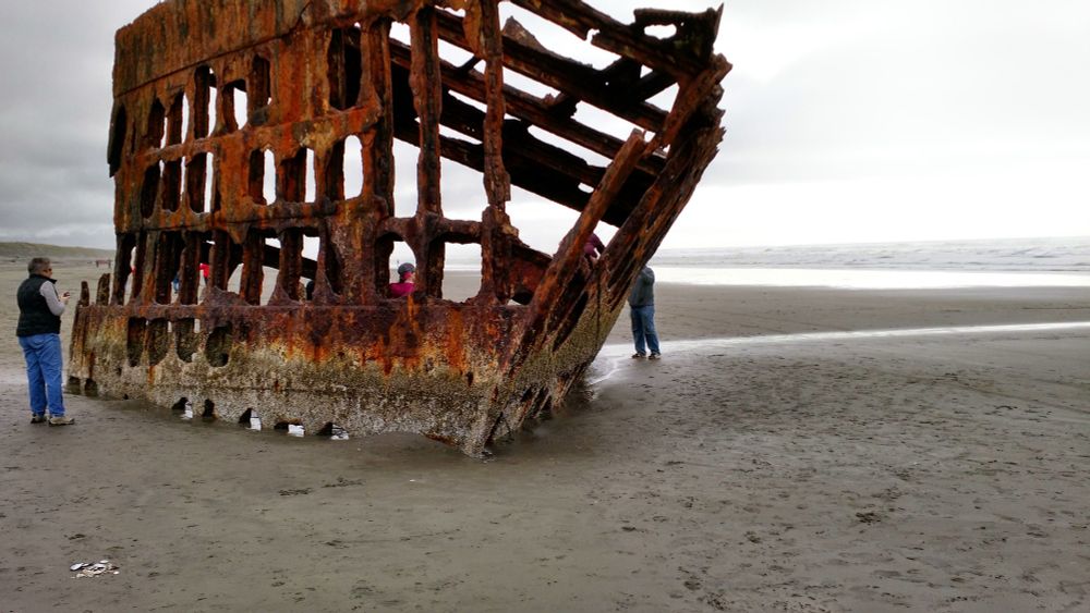 Shipwreck on a beach