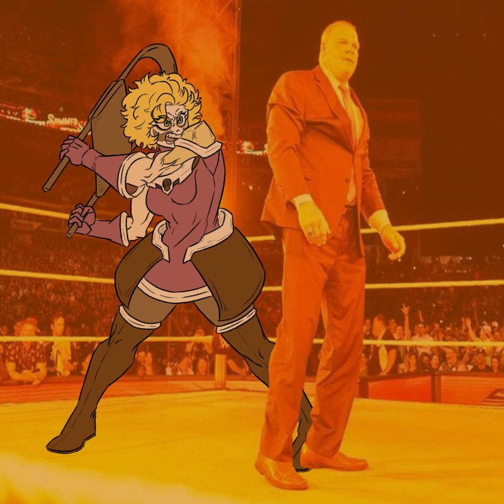 My Skeleton OC bout to fuck up that BUM Kane from WWE with a steel chair 