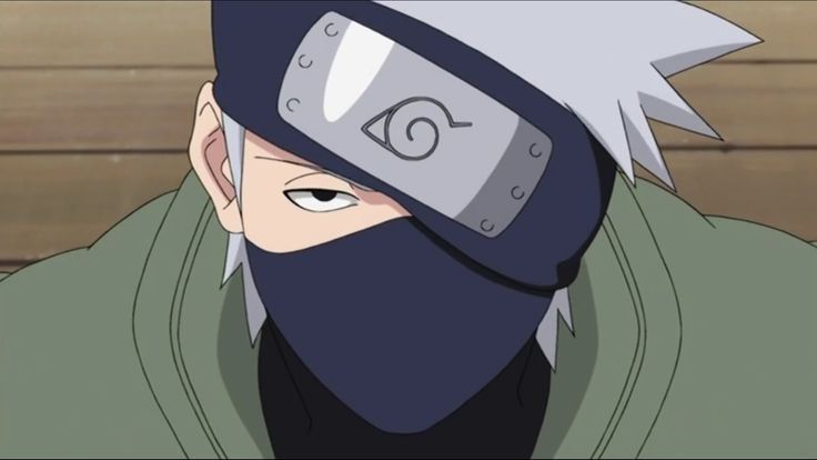 Screenshot of Kakashi looking up with an annoyed expression.