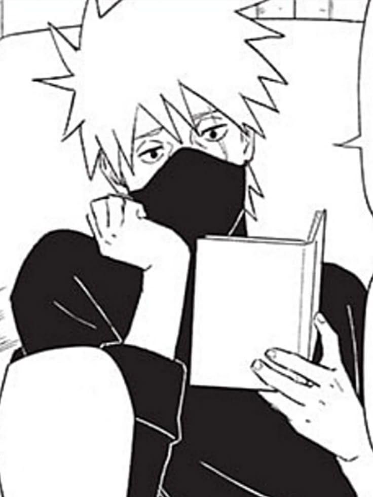 Screencap of Kakashi leaning leaning on one of his hands while the other holds a book, he looks mildly distressed