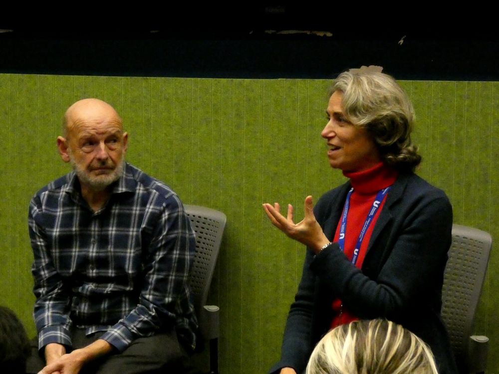 Panelists Phil Armstrong and Antonia Liguori during the Q&A