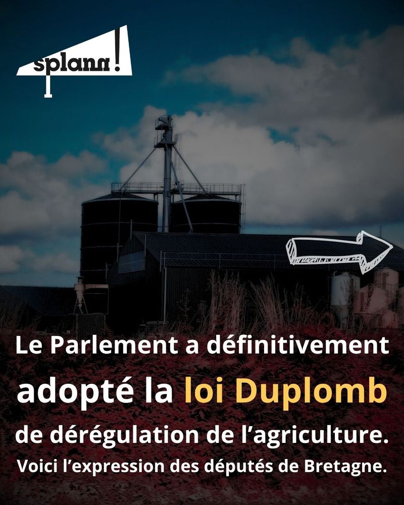 Le Parlement a définitivement adopté la loi Duplomb de dérégulation de l'agriculture. Voici l'expression des députés de Bretagne.