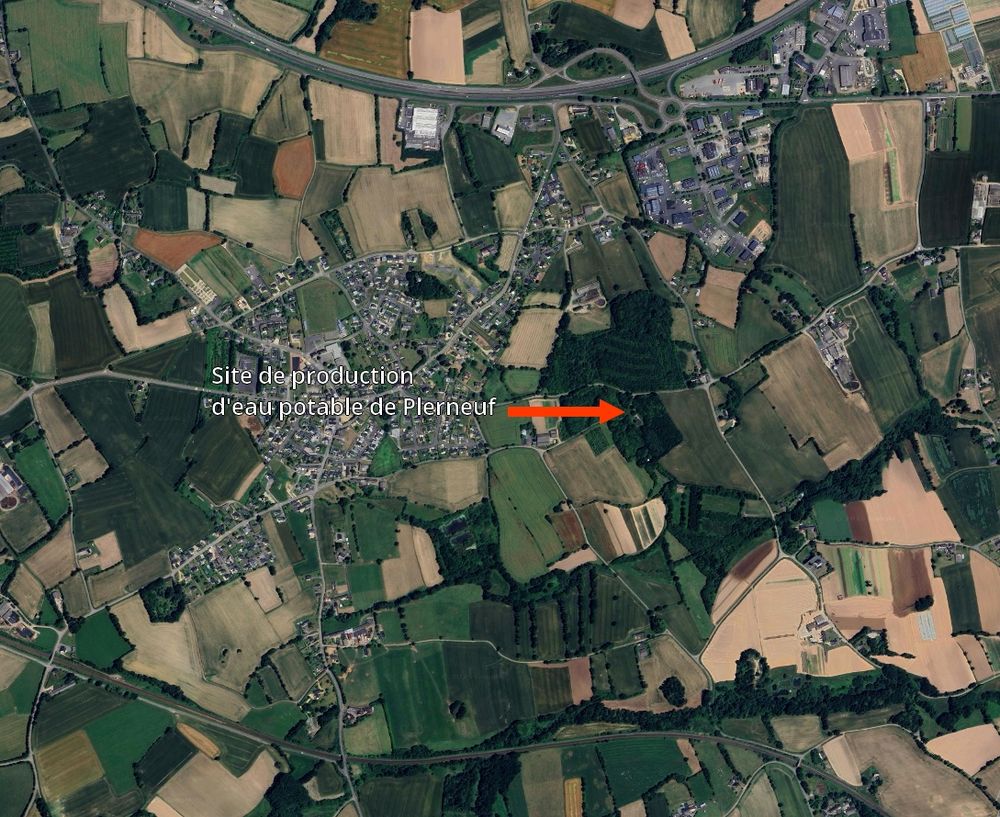 Photo satellite de Plerneuf, Google Maps