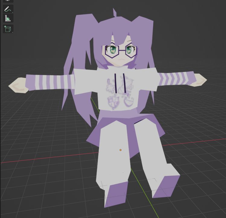 main model: purple-haired person in low poly for mario kart 7