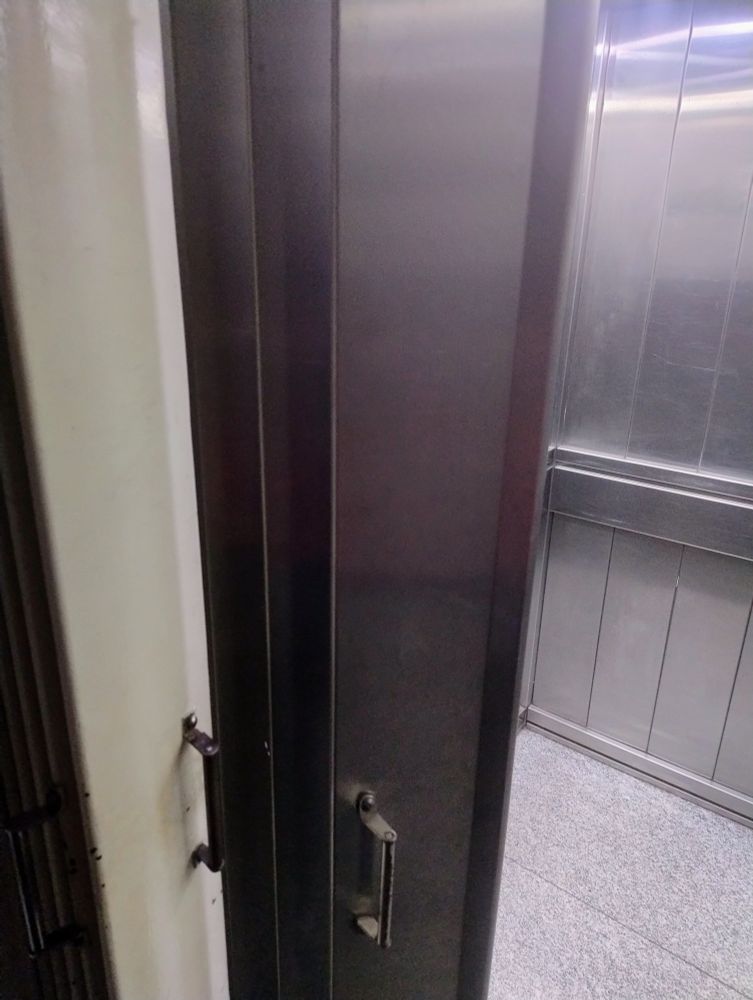 Old, clunky-looking elevator