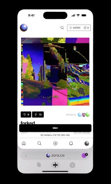 A screenshot from roam.xyz's browser beta on iOS