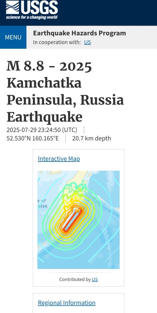 Terremoto de magnitud 8.8. Captura de la web de USGS