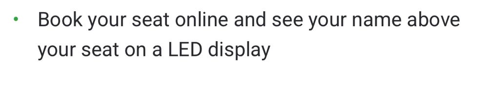 “See your name above your seat!” described as a benefit 