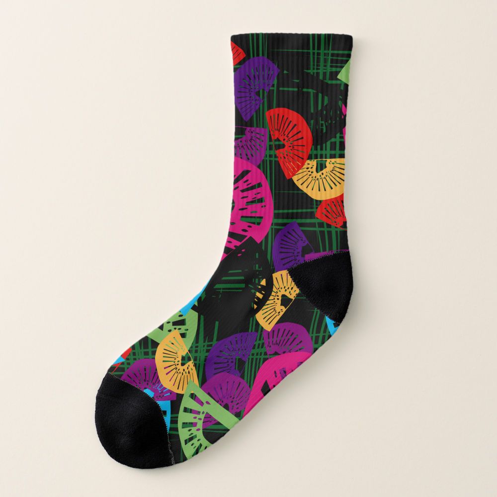 Exotic Kiwi Cocktail on Grass Socks:

Caption: Add a pop of color to your everyday look with our fun and funky socks. #socks #fashion #colorful