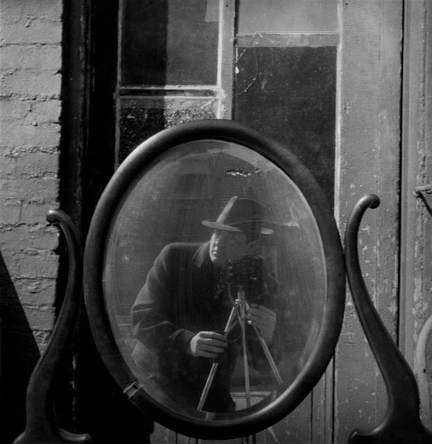 Newman's photographic portraits are compelling and arresting, and are always carefully composed (and sometimes aggressively cropped). This narrative approach to portraiture has become almost commonplace today but was very radical back in the 1930s and 1940s when formality ruled the day. His photo portraits include famous artists, politicians, athletes and actors. Newman’s “Self-Portrait” from 1939 was shot in Baltimore, Maryland and is an early example of his meticulous approach to composing his images. He has framed himself – with his camera, of course – reflected in a mirror while looking off into the future. He described his work as “building” a portrait as opposed to “taking” a portrait.