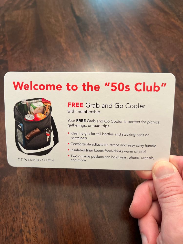 Mail spam from AARP that says “welcome to the 50s club”