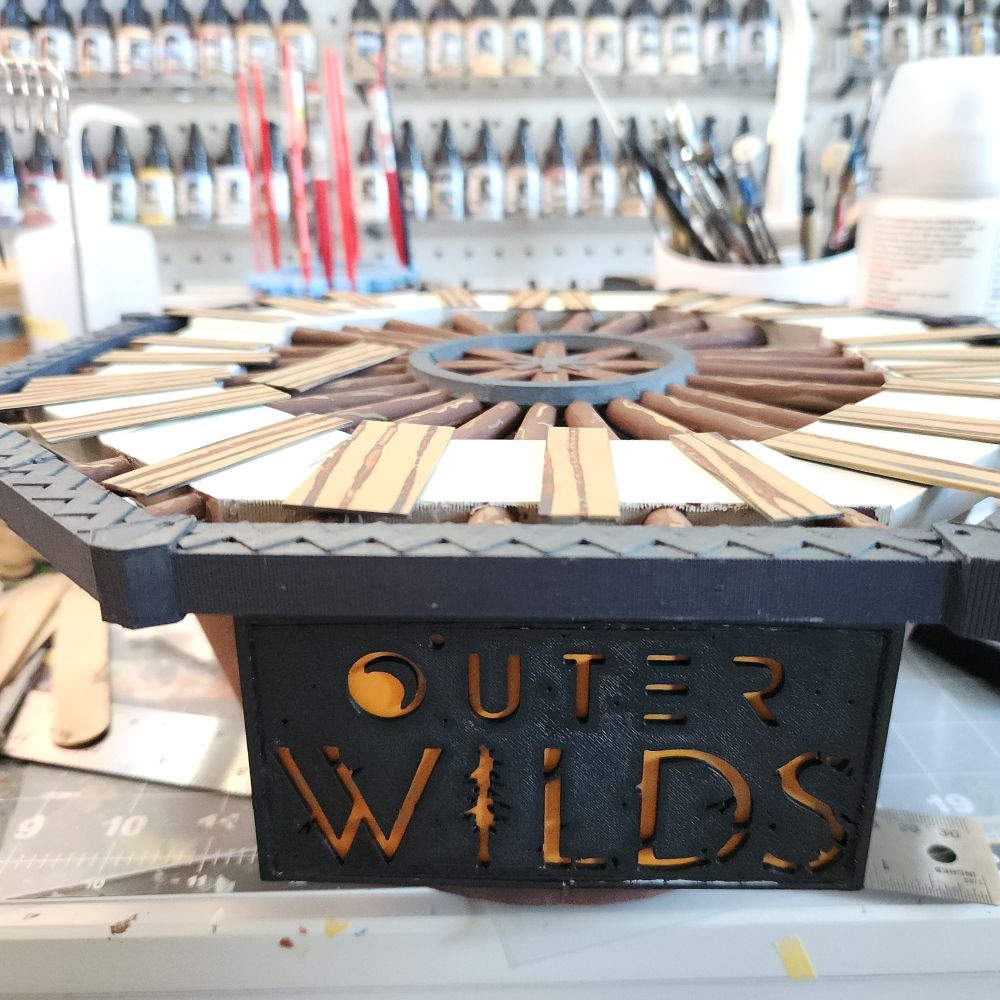 in progress shot of the model display base