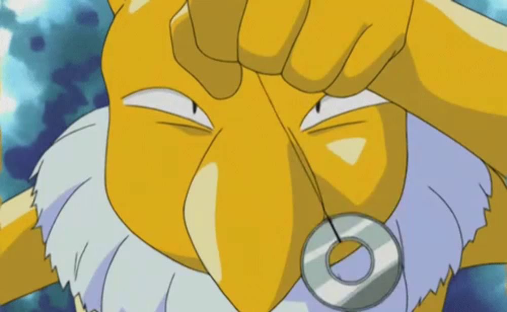 a yellow cartoon character with a white beard is holding a ring around his neck