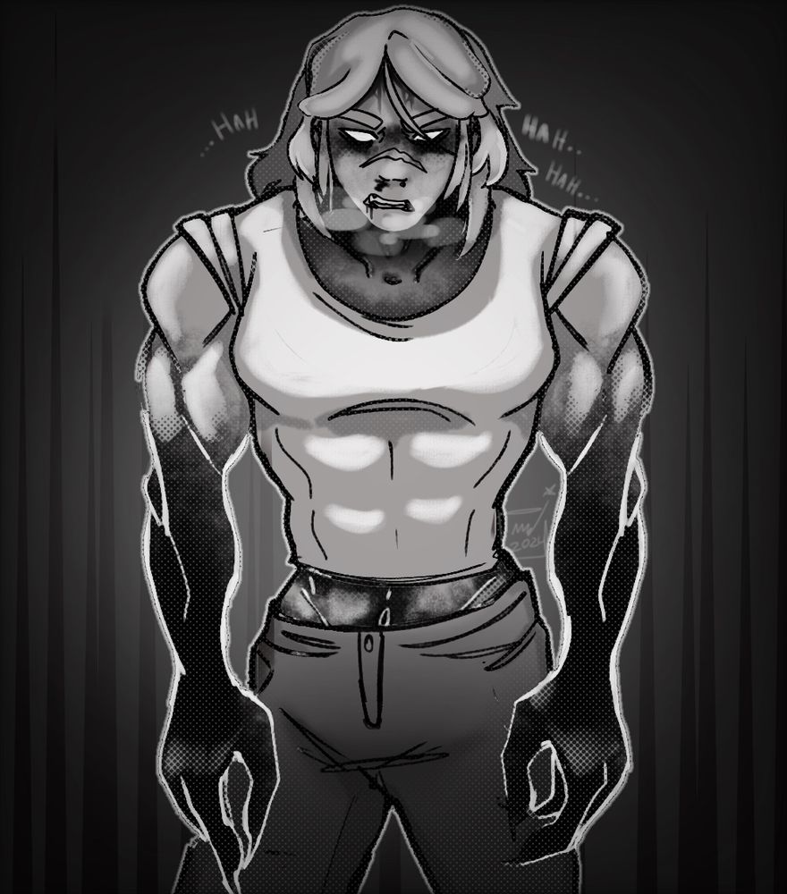 An older drawing teasing the main character of Dystopian Dirtbags. ^^