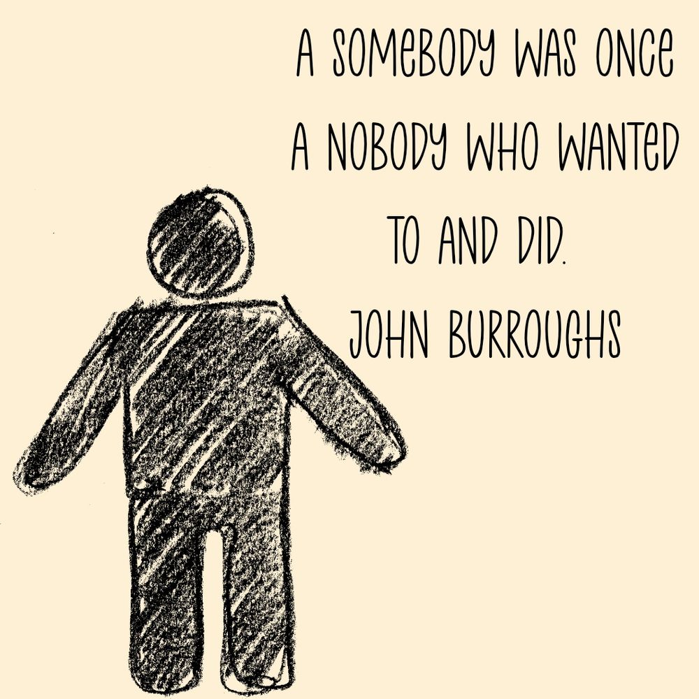 A somebody was once a nobody who wanted to and did. 
John Burroughs