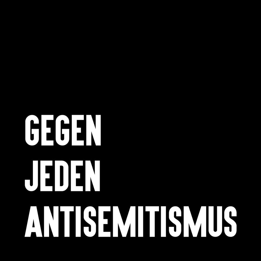 sharepic: schwarzer hintergrund, weiße schrift:
gegen jeden antisemitismus