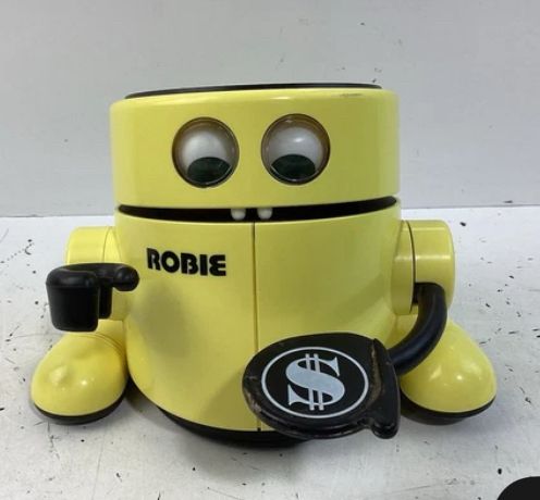 Radio shack’s Robie the robot banker toy.