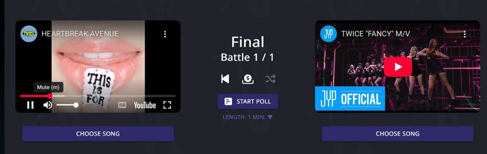 Heartbreak avenue vs fancy

Both by Twice
