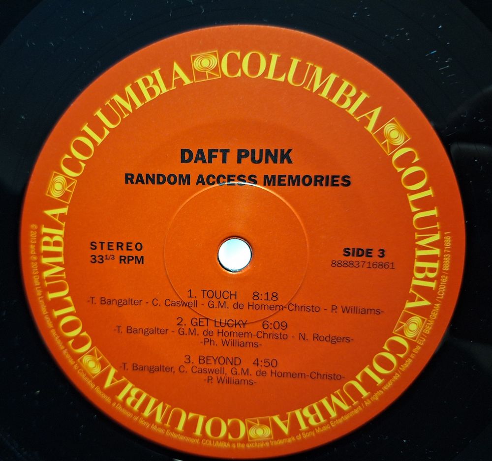 Side 3:
Touch
Get Lucky
Beyond
