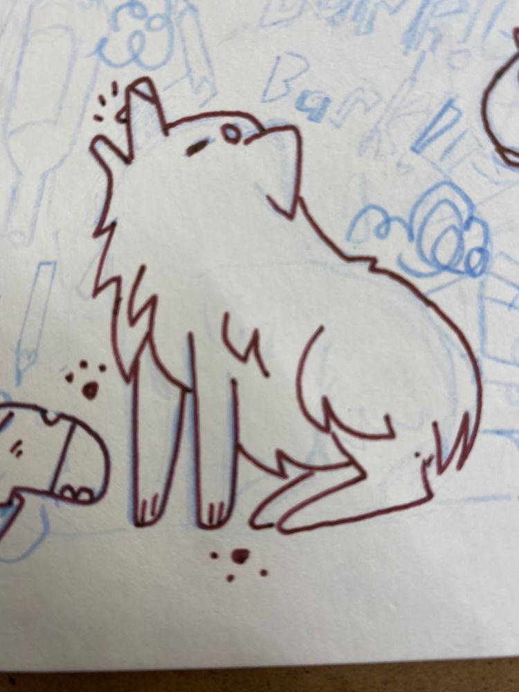 a small drawing of a dog