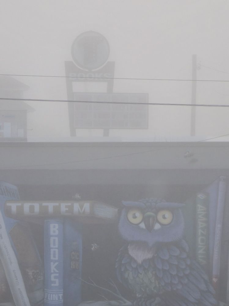 Foggy building art for Totem Books
