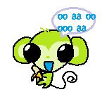 flug as a monkey holding a banana going "oo aa oo ooo aa"

