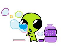 flug blowing bubbles