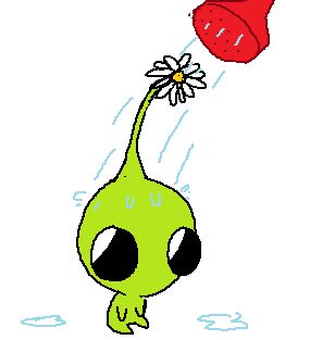 flug with a little sprout growing on their head, of course, it must be watered