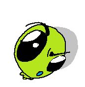 flug looking up at the viewer with a confused look