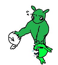 Glug intervening a potential scuffle between week and blug.. wow.. what drama!!!