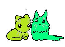 flug and blug as cats! flug is a shorthair, while blug is longhaired