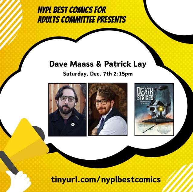 A promotional flyer for the author talk featuring Dave Maass and Patrick lay at 2:15 pm on Saturday Dec 7. 