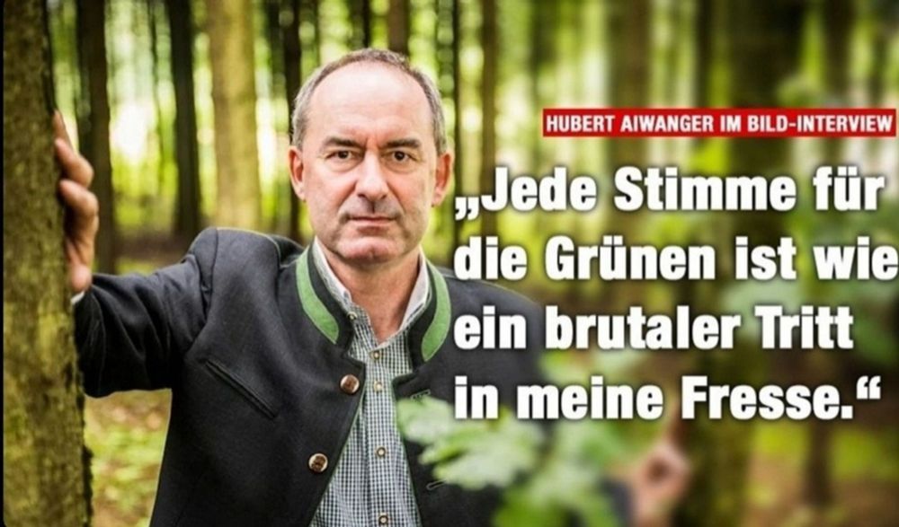 Hubert Aiwanger im BILD-Interview: "Jede Stimme für die Grünen ist wie ein brutaler Tritt in meine Fresse."