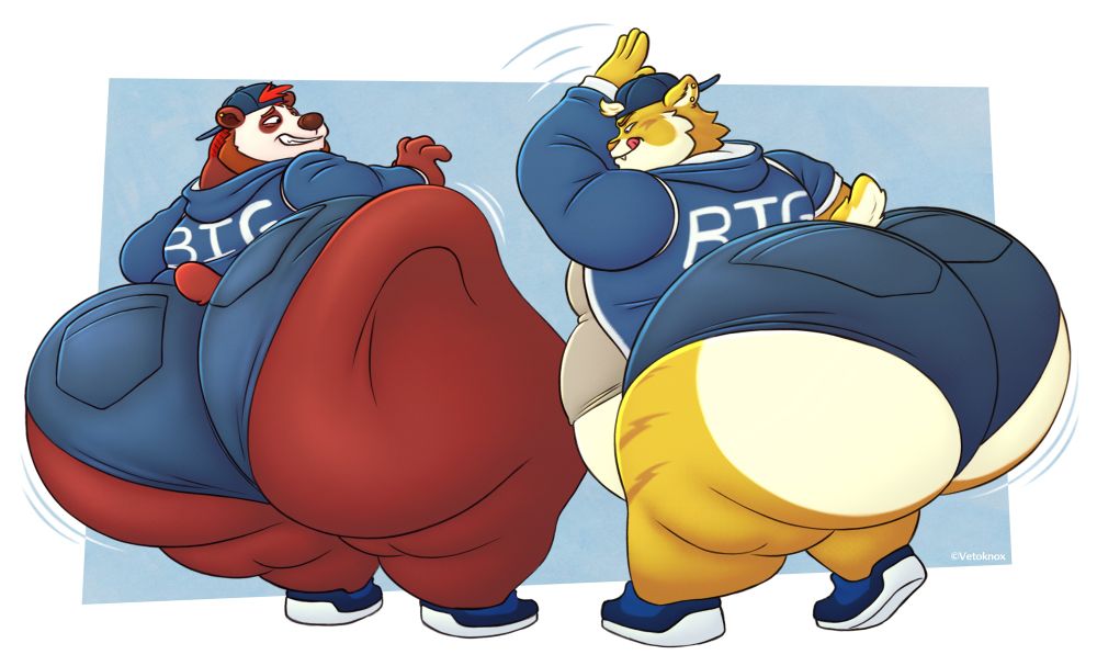 Magnus(right) gives Dexter(left) a good firm butt slap for putting in such a good work on getting HUGE.