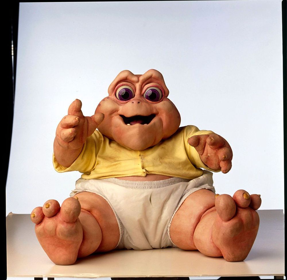 Baby Sinclair from The Dinosaurs looking like a little fucker