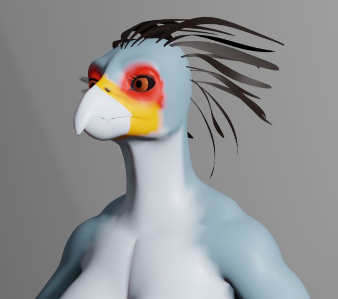 Vale (they\them) who is an anthro secretary bird (before update)