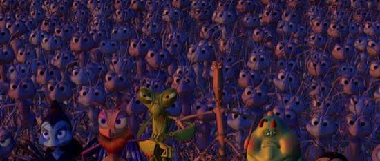 The ants and bugs from Bugs Life are linking arms after realizing they outnumber the grasshoppers by a FAR margin.