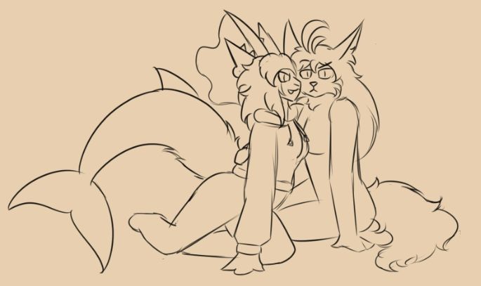 Just two oomfs being silly, fox on the right is yours truly