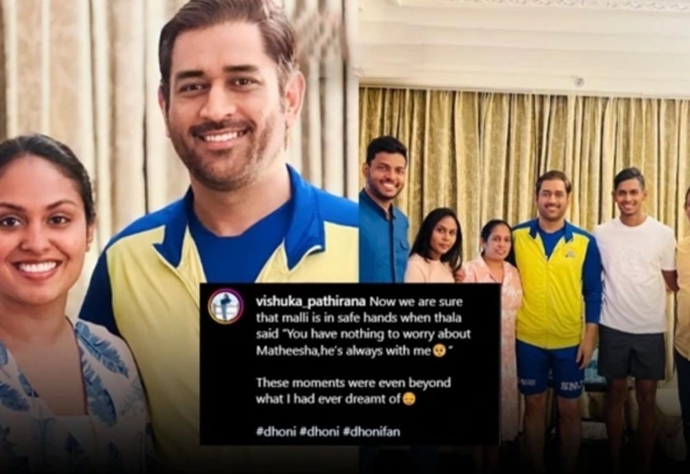 MS Dhoni Meets Matheesha Pathirana Family in Chennai