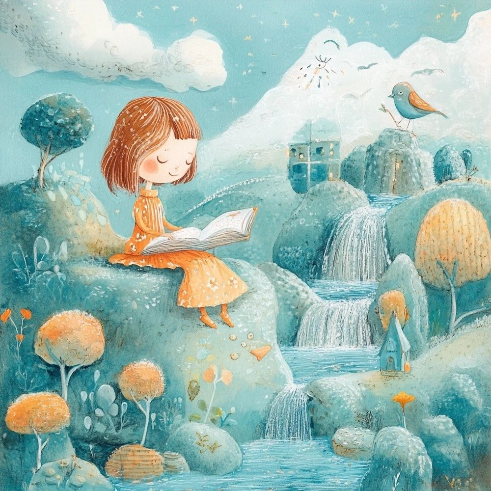 pastel textured children's book illustration