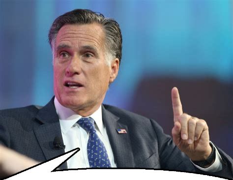 Photo of Mitt Romney, meme’s to imply he is stating No it was to make corporations people. We all know this.