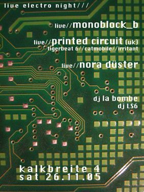 Flyer for Printed Circuit show at Kalkbreite