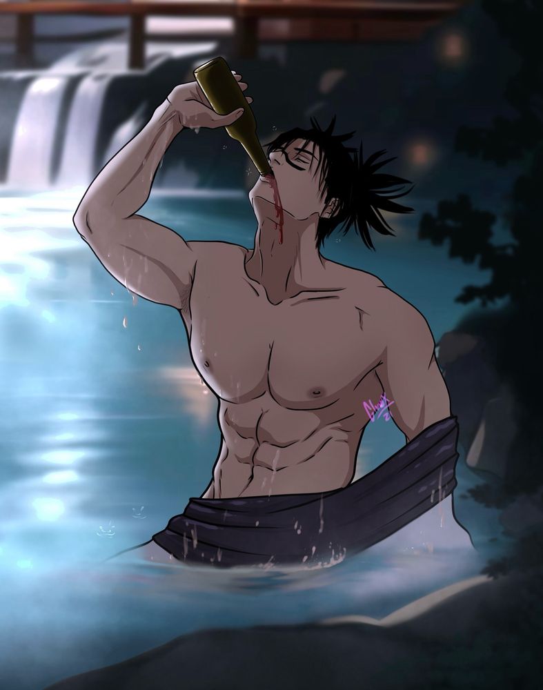 Drunk Choso in a onsen 
#choso #jjk #jujutsukaisen #anime 
